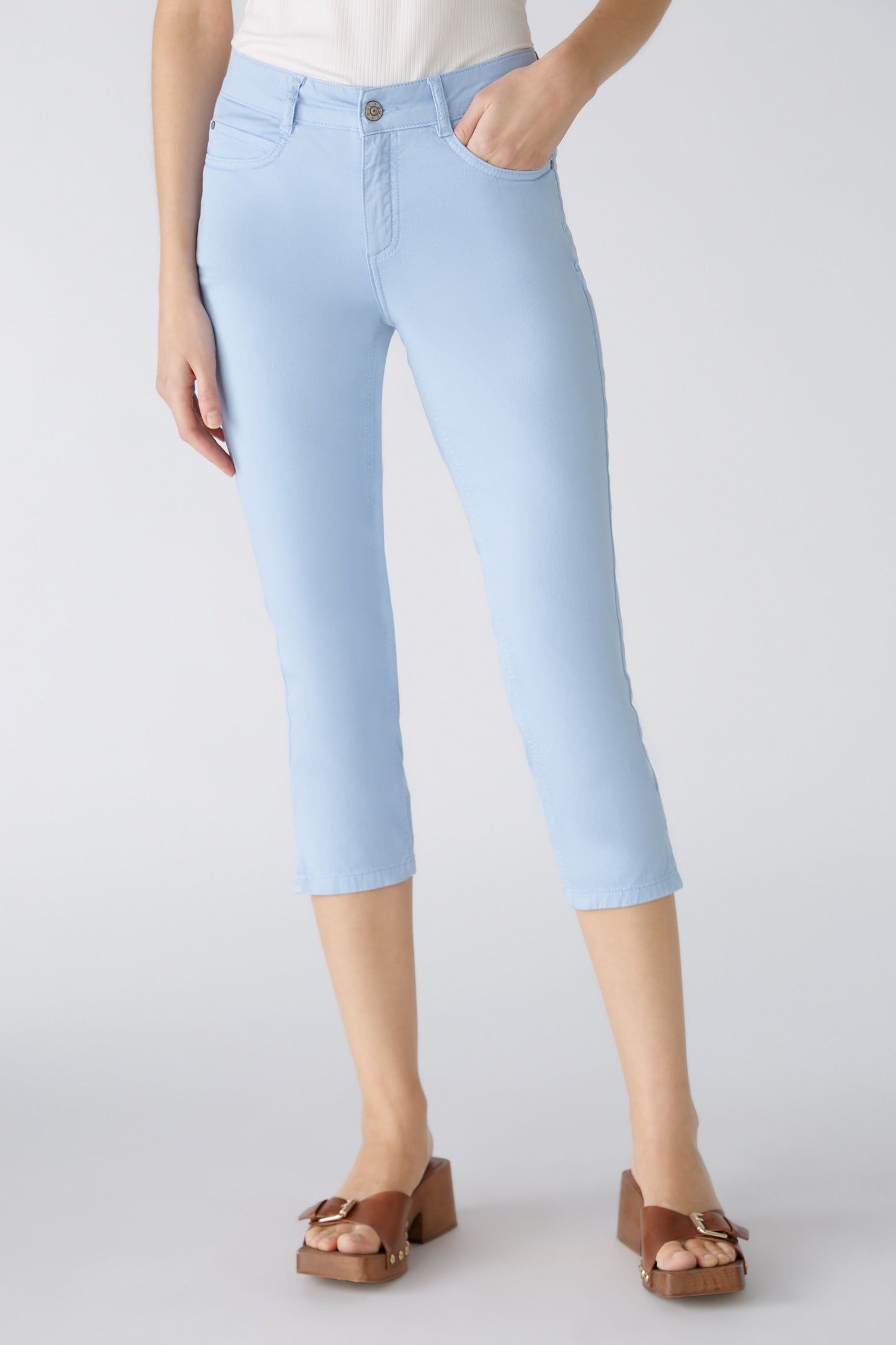 Oui 78878 Pale Blue Cropped Jeans