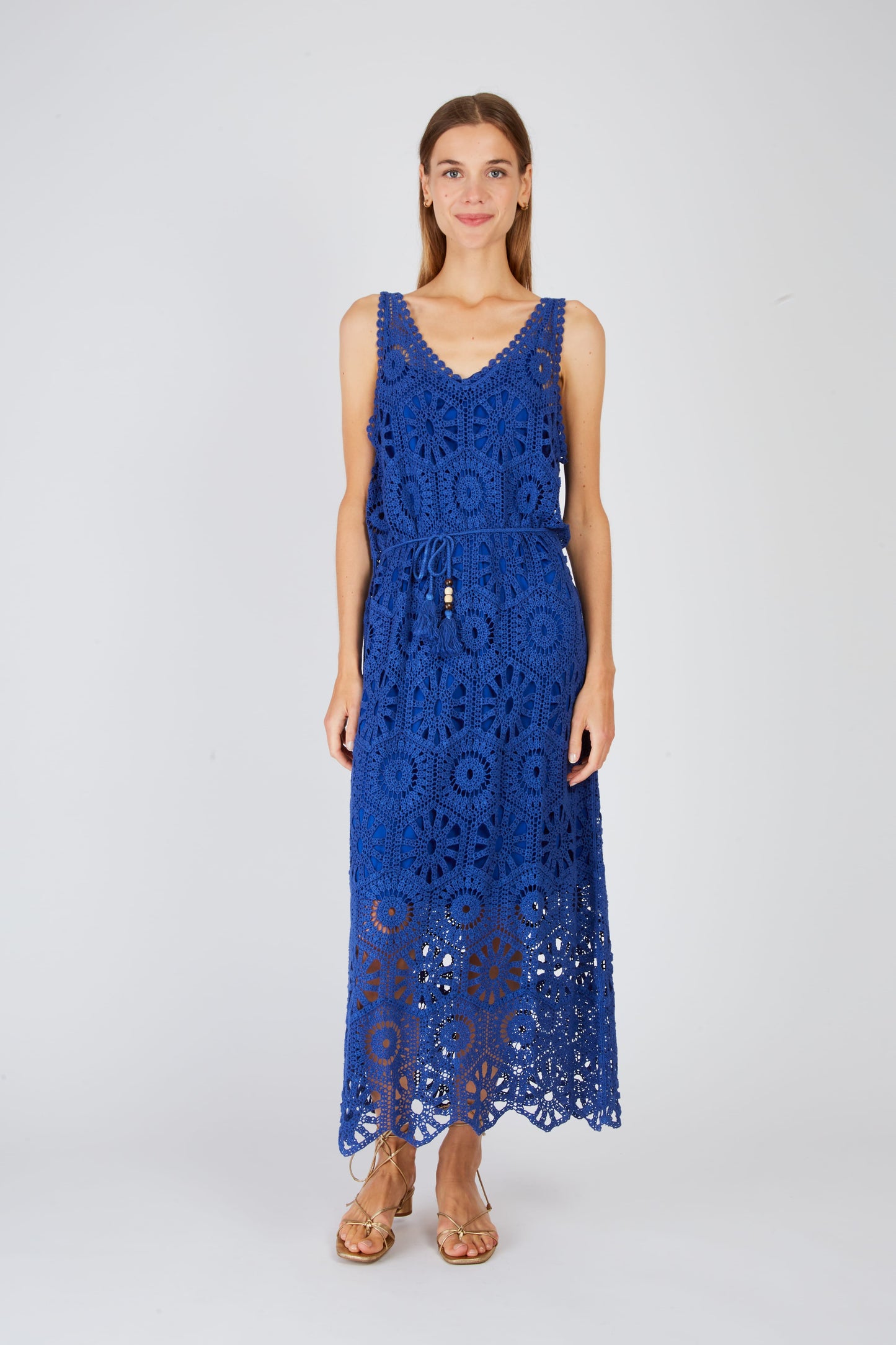 Derhy Blue Crochet Dress Xaviere