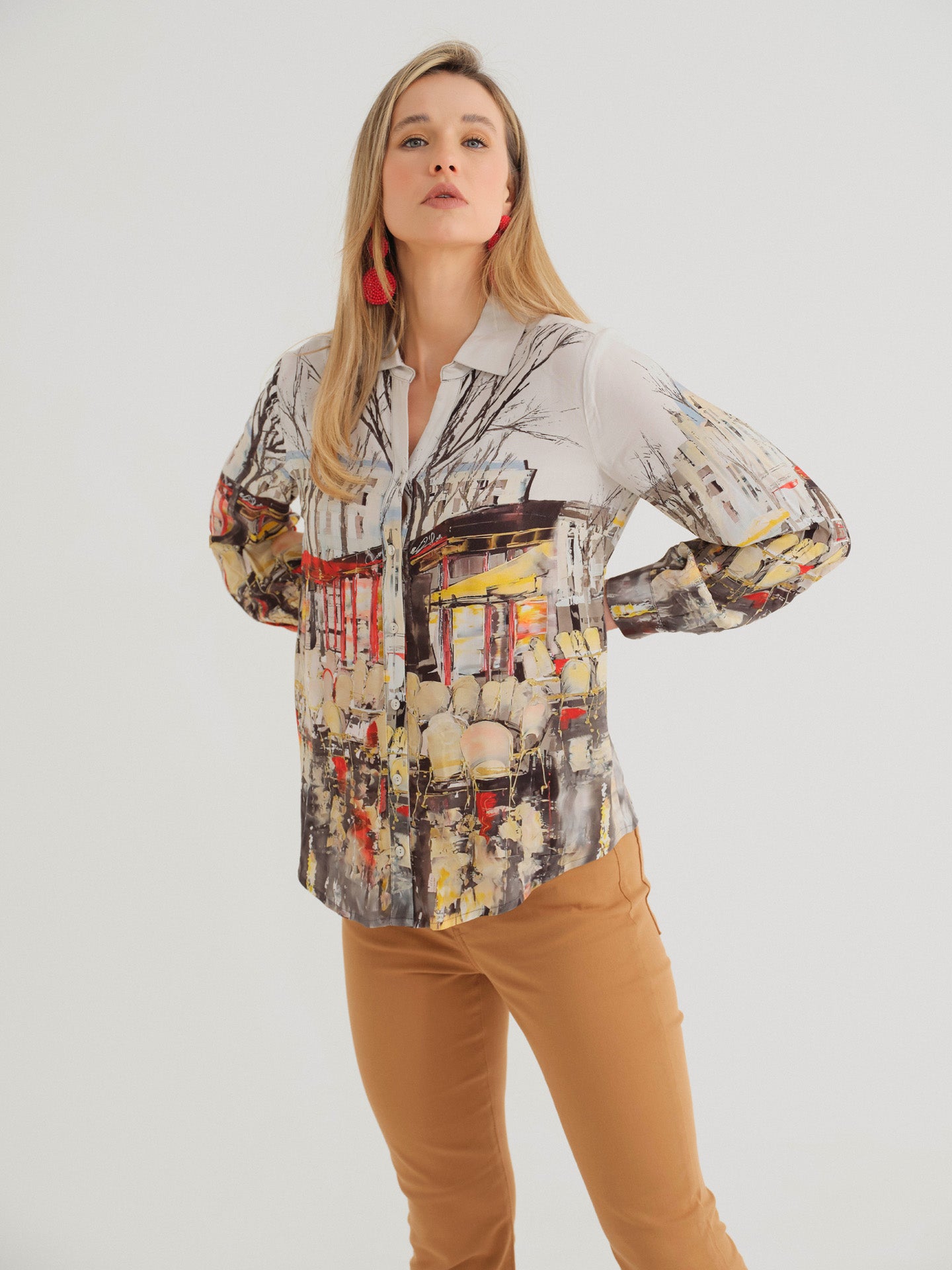 Dolcezza Parisian Print Blouse 74644