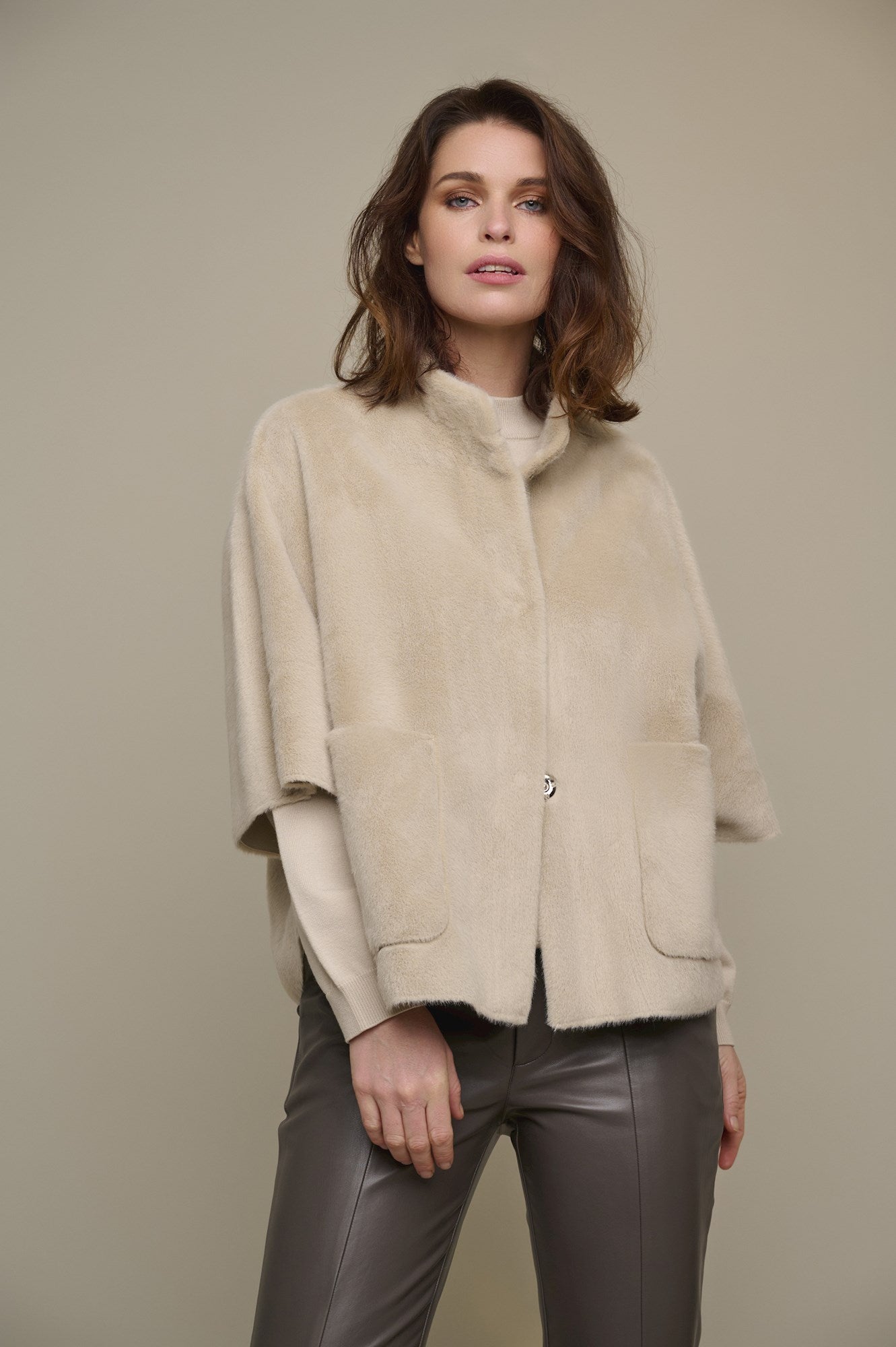 Rino Pelle Cape Style Jacket N.Shelley