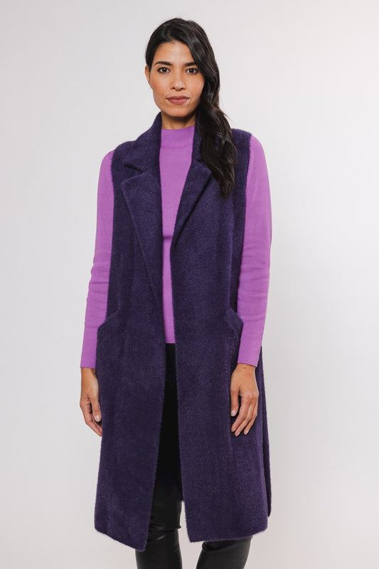 Rino & Pelle Eggplant Long Gilet Dallas