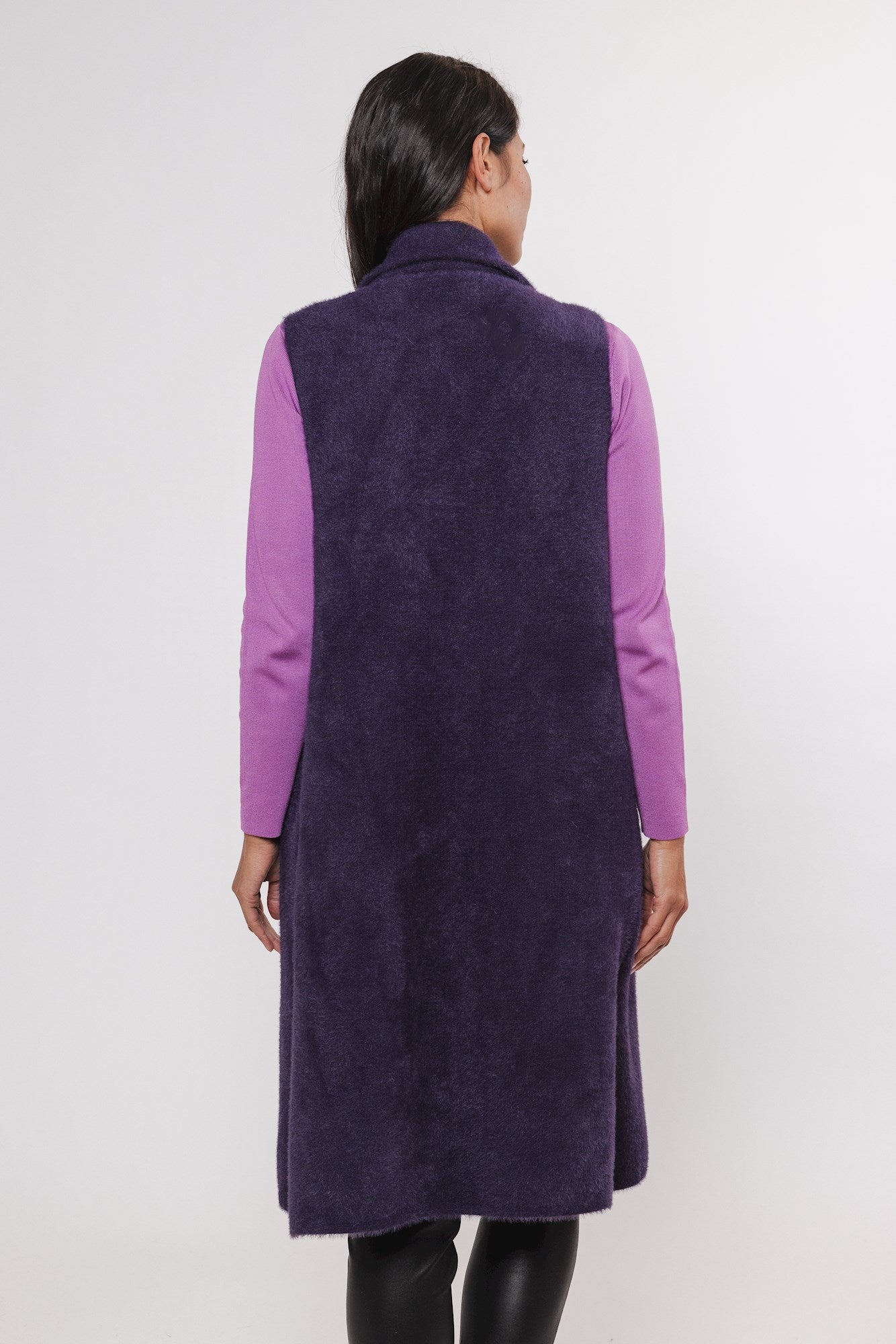 Rino & Pelle Eggplant Long Gilet Dallas