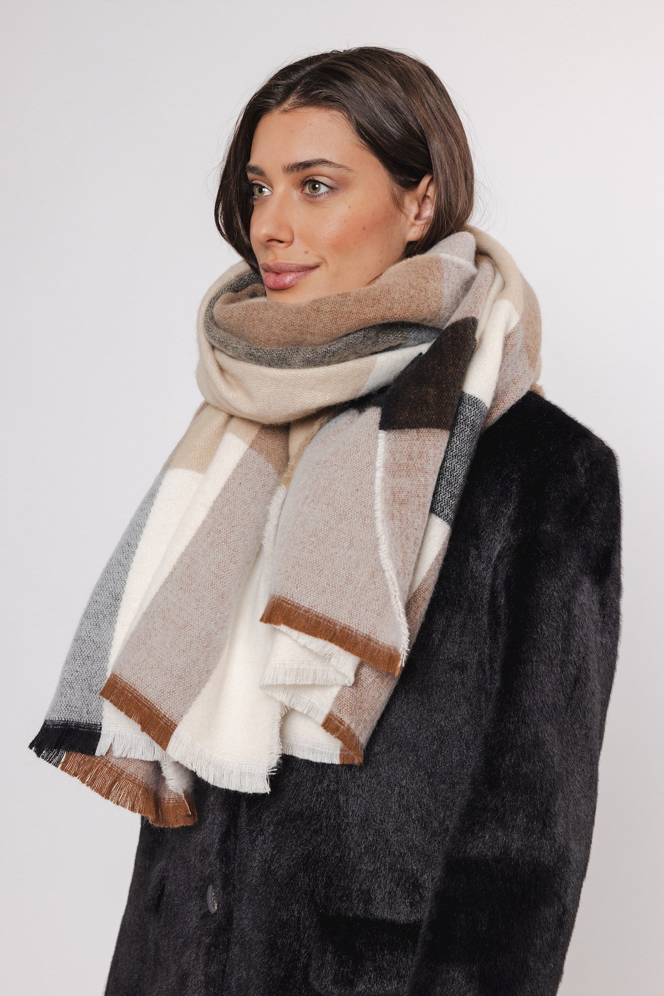 Rino & Pelle Check Warmhandle Scarf Rowa