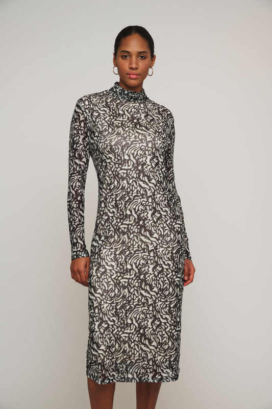 Rino & Pelle Animal Print Mesh Dress Tun