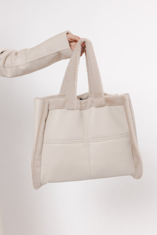 Rino & Pelle Birch Faux Leather/SheepskinTote Jasmin