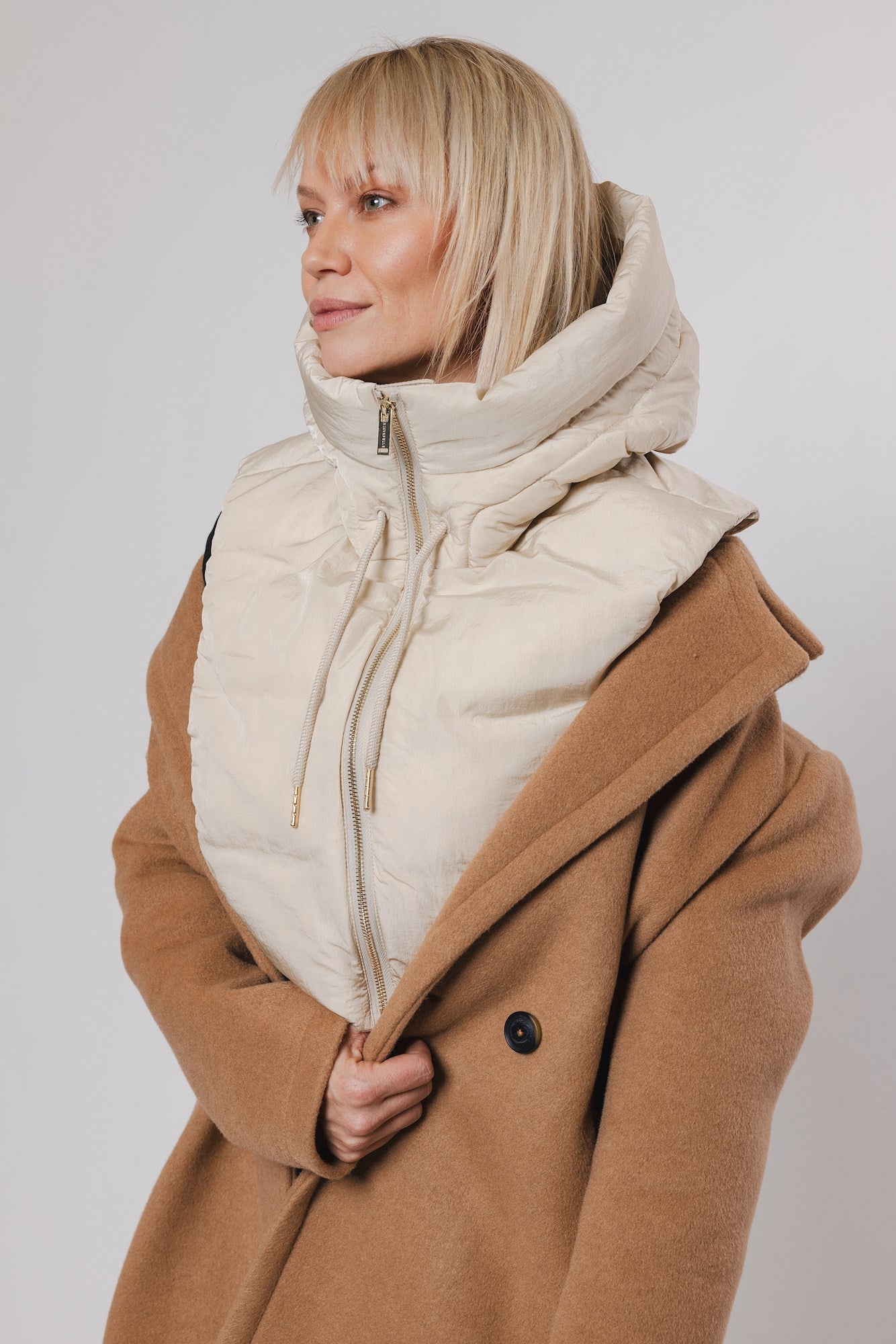 Rino & Pelle Birch Quilted Hooded Collar Tabita