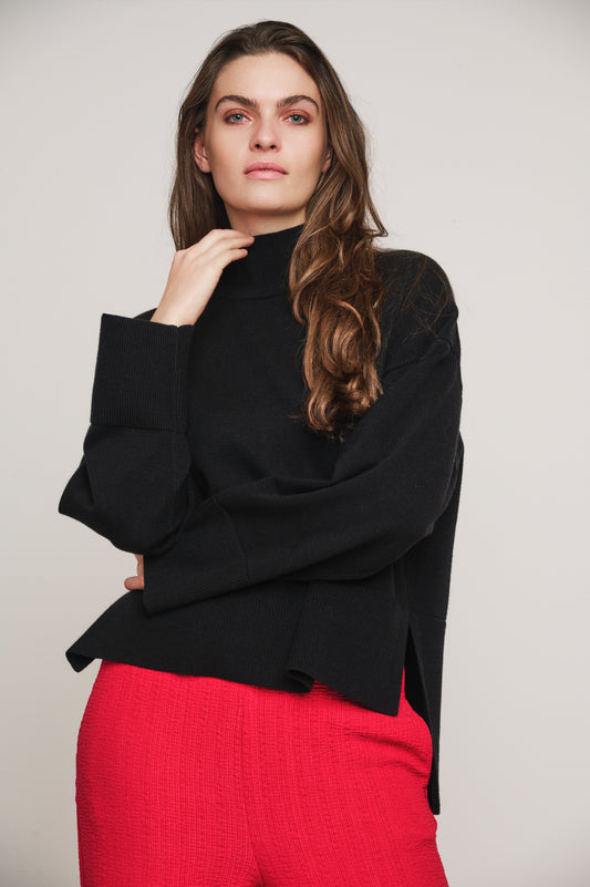 Rino & Pelle Black Turtleneck Sweater Britt