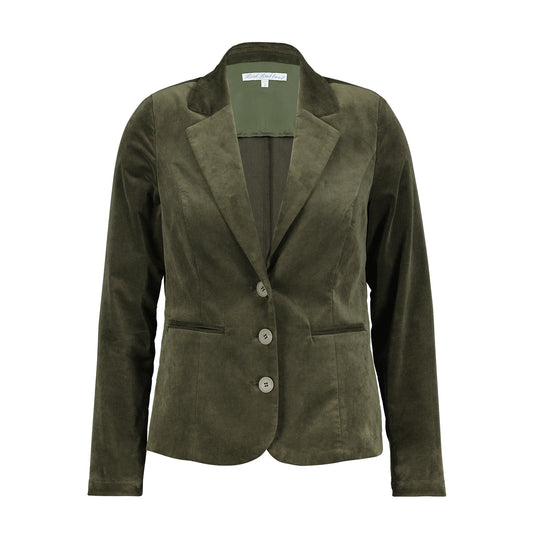 Red Button Army Green Velvet Babs Blazer SRB4394