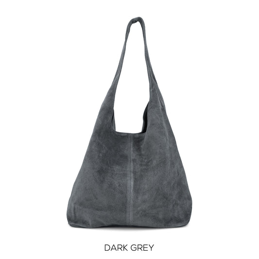 Moda Dark Grey Suede Hobo Bag ITAL01550