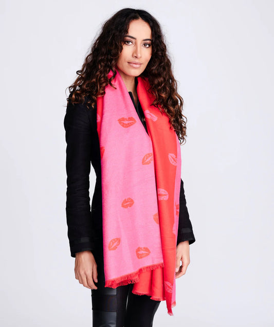 Pia Rossini Orange/Red Tinsley Scarf