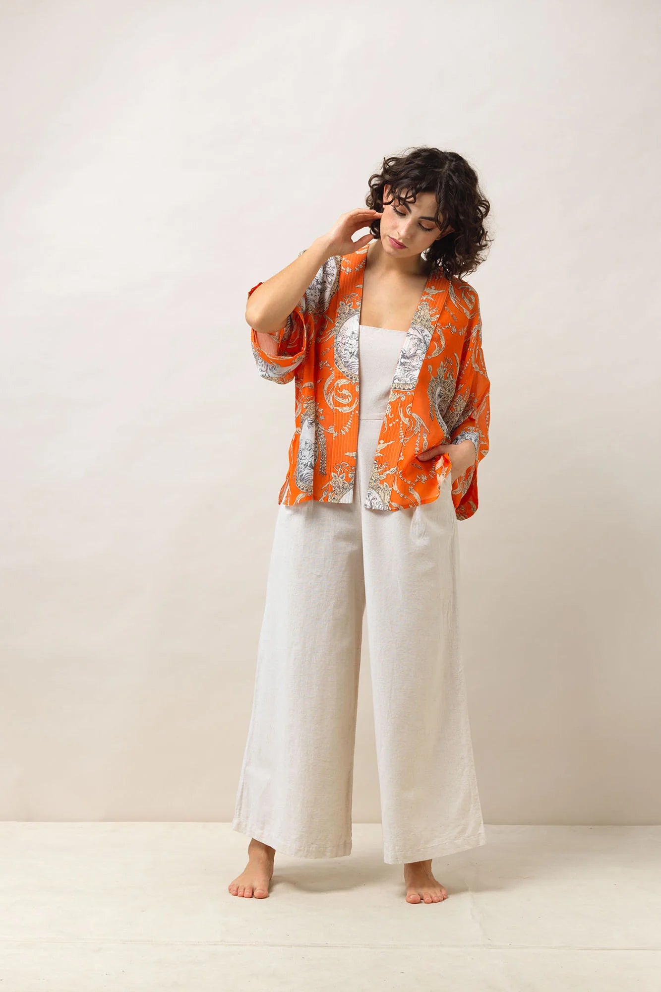 One Hundred Stars Valentine Orange Kimono