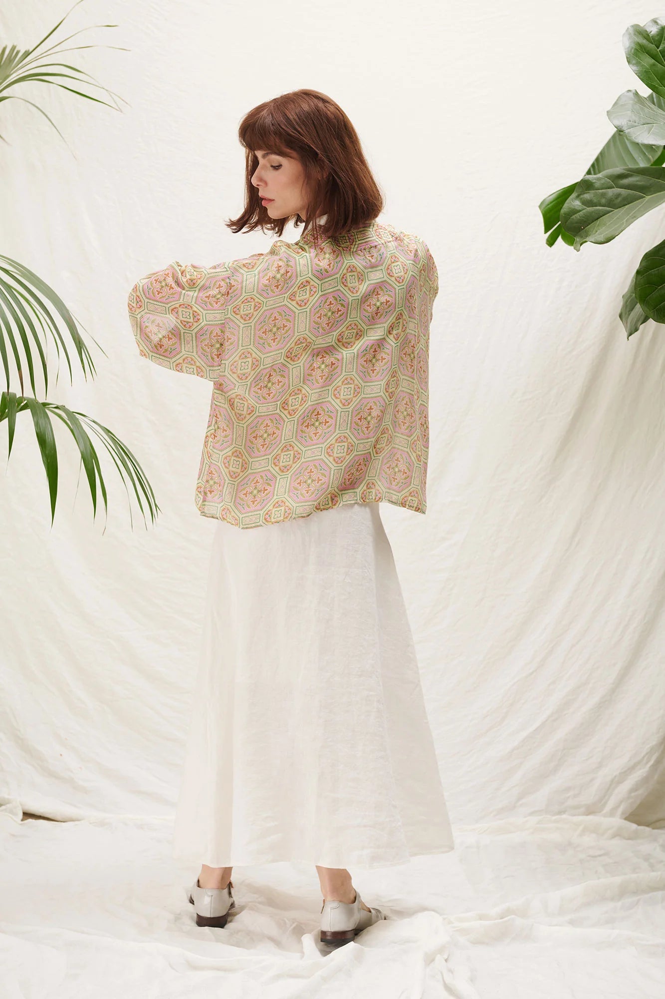 One Hundred Stars Kimono Vintage Tiles Pink