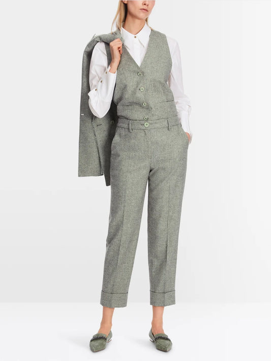 Marc Cain Collection Herringbone Wool Trousers XC8117W27