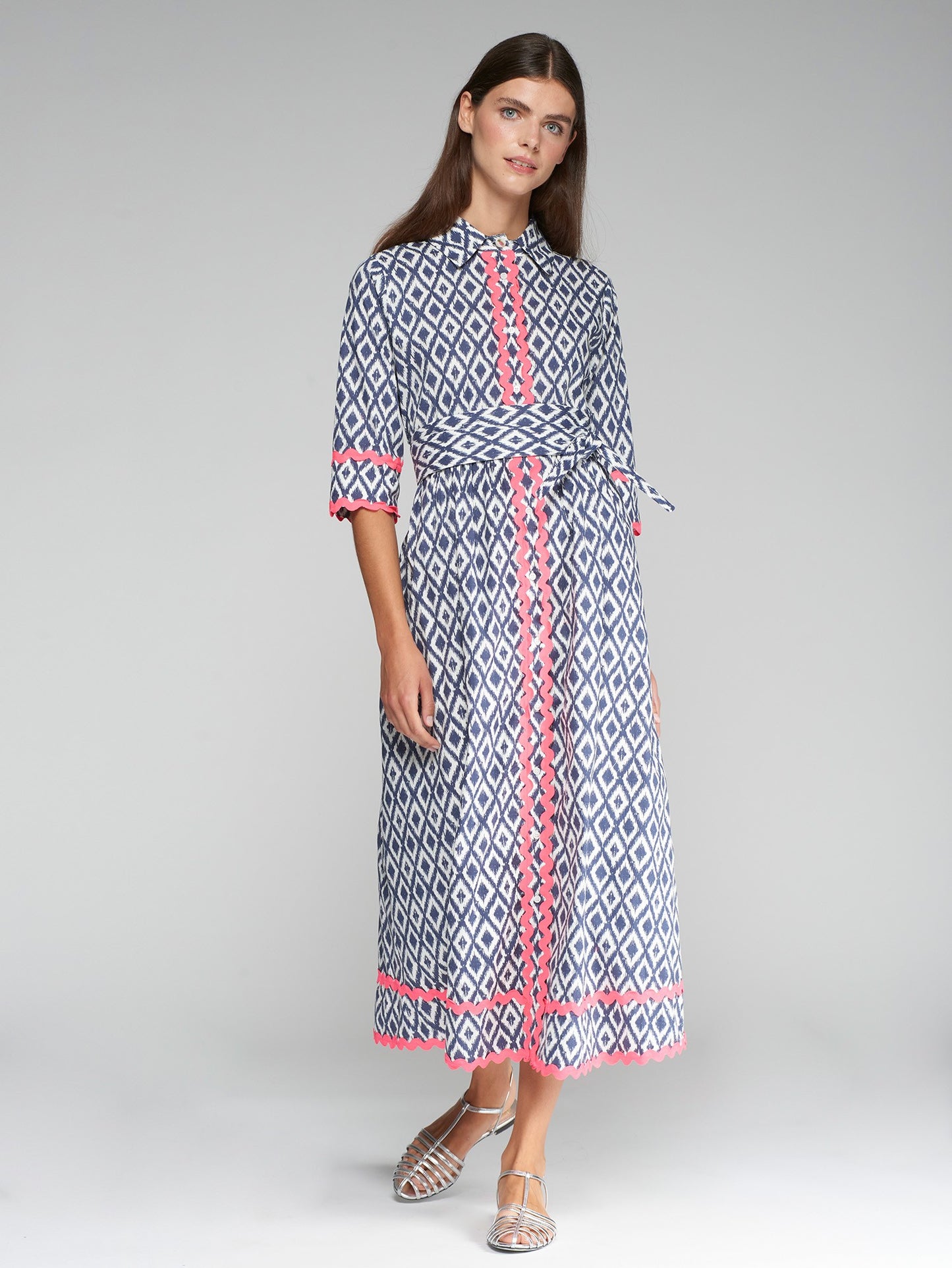 Vilagallo Geo Print Shirt Dress 32309