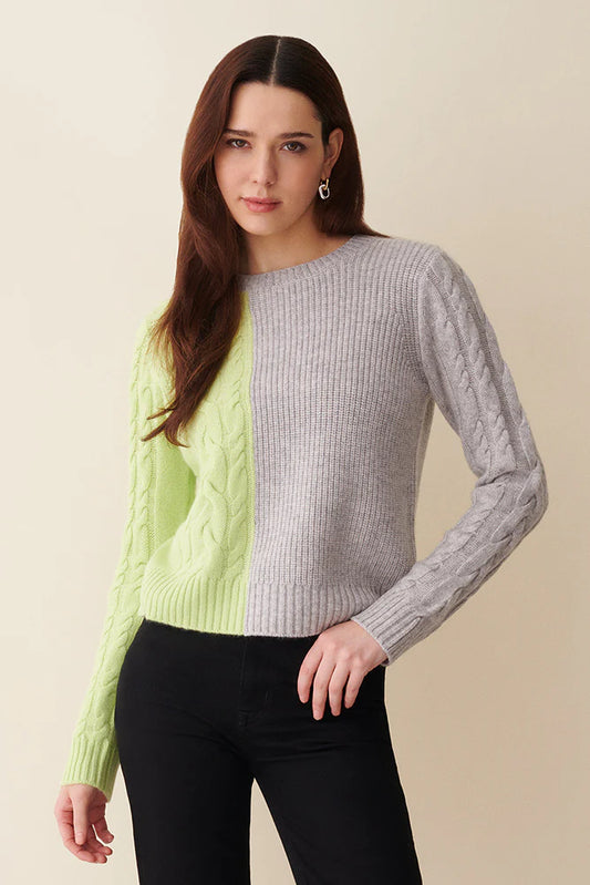 & Isla Scarlett Patchwork Cable Sweater IF4C-176