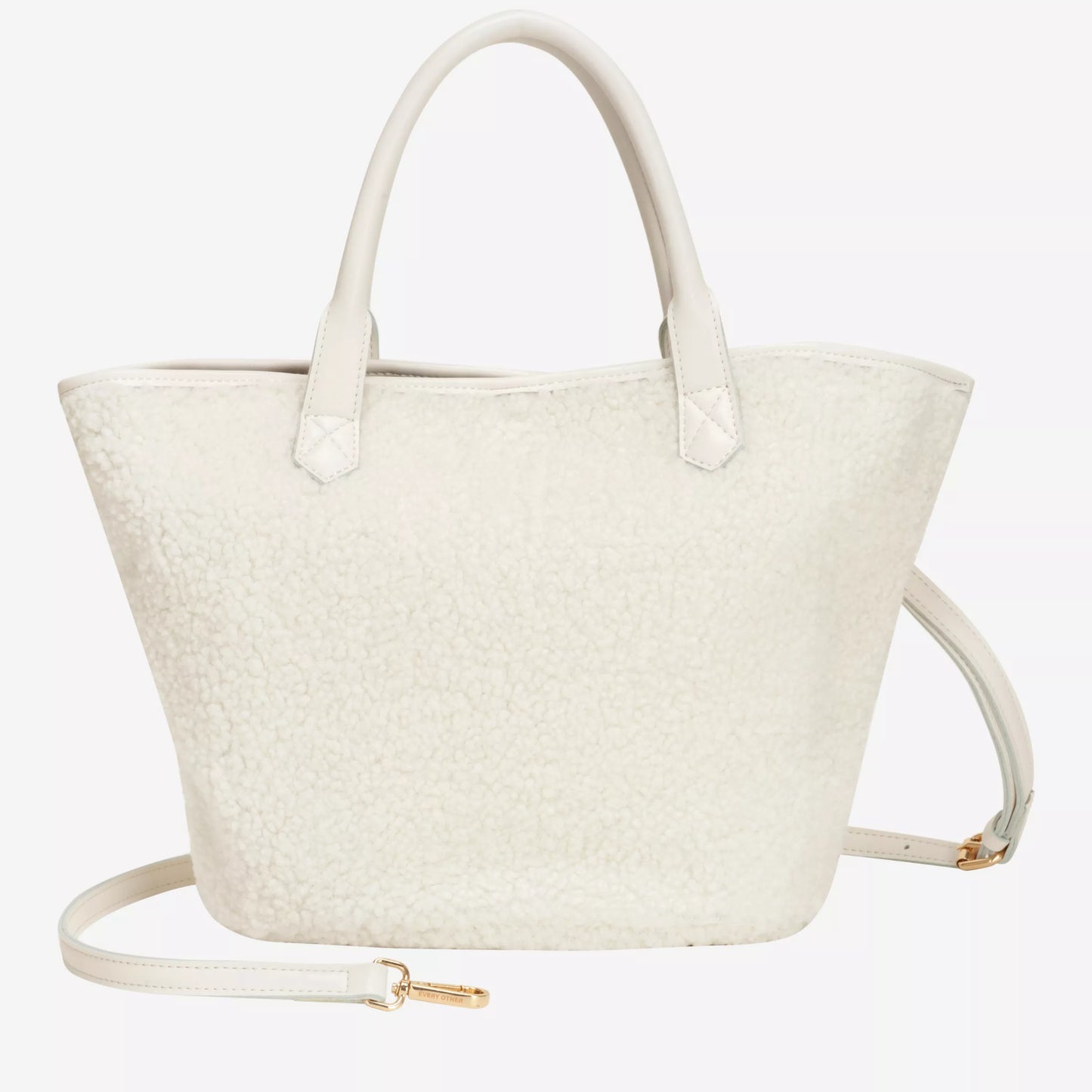 Every Other 12036 White Large Bucket Style Sherpa Bag