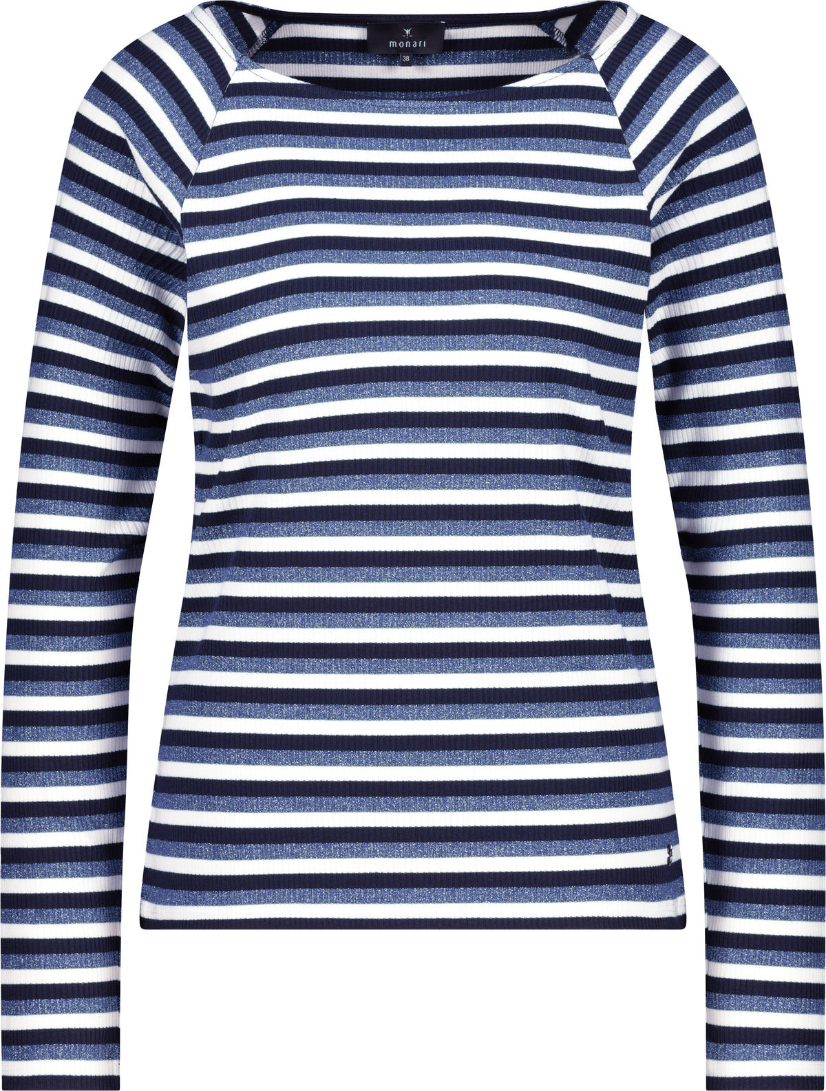 Monari Blue Metallic Stripe T-Shirt 808147