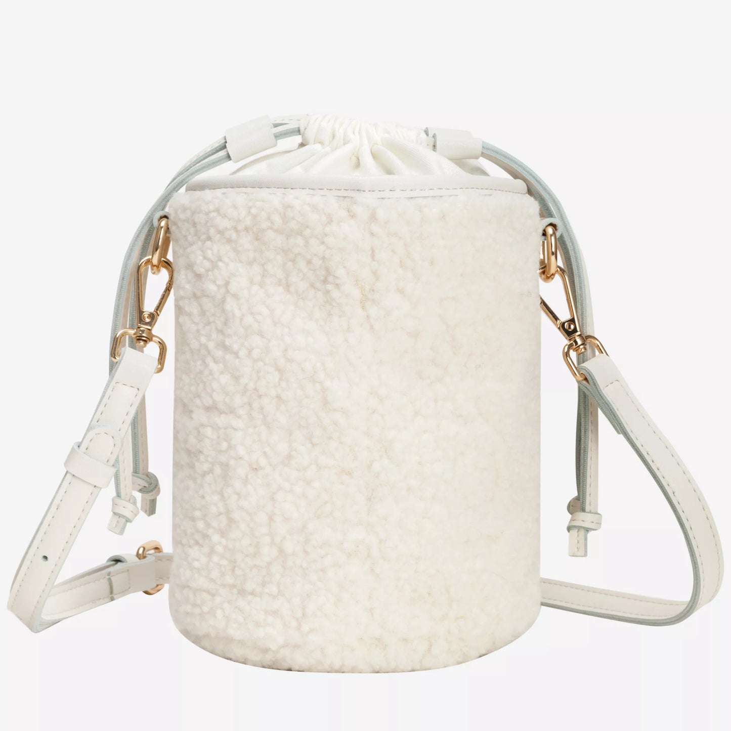 Every Other 12038 White Drawstring Cylinder Sherpa Bag