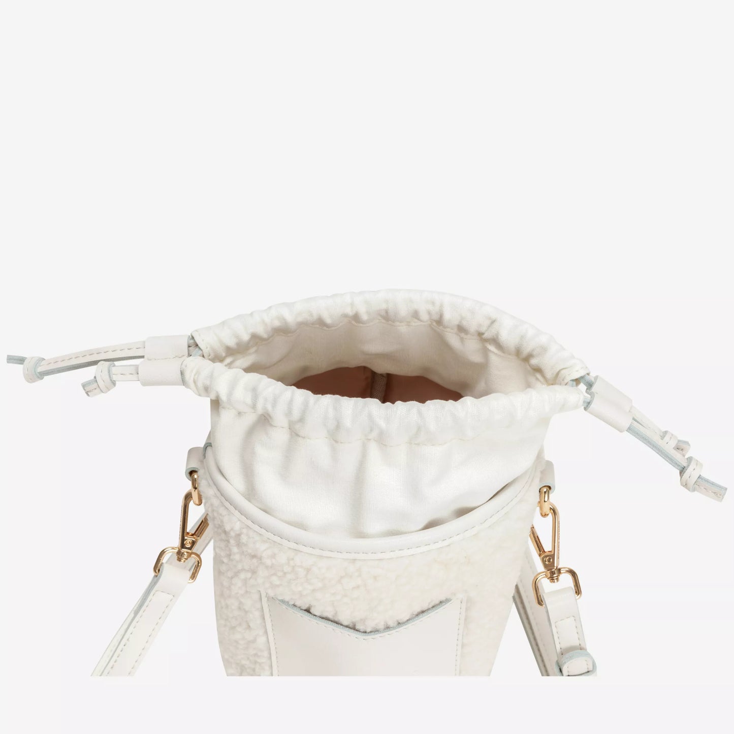 Every Other 12038 White Drawstring Cylinder Sherpa Bag