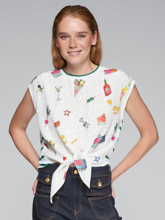 Vilagallo Cocktail Print T-Shirt 32246